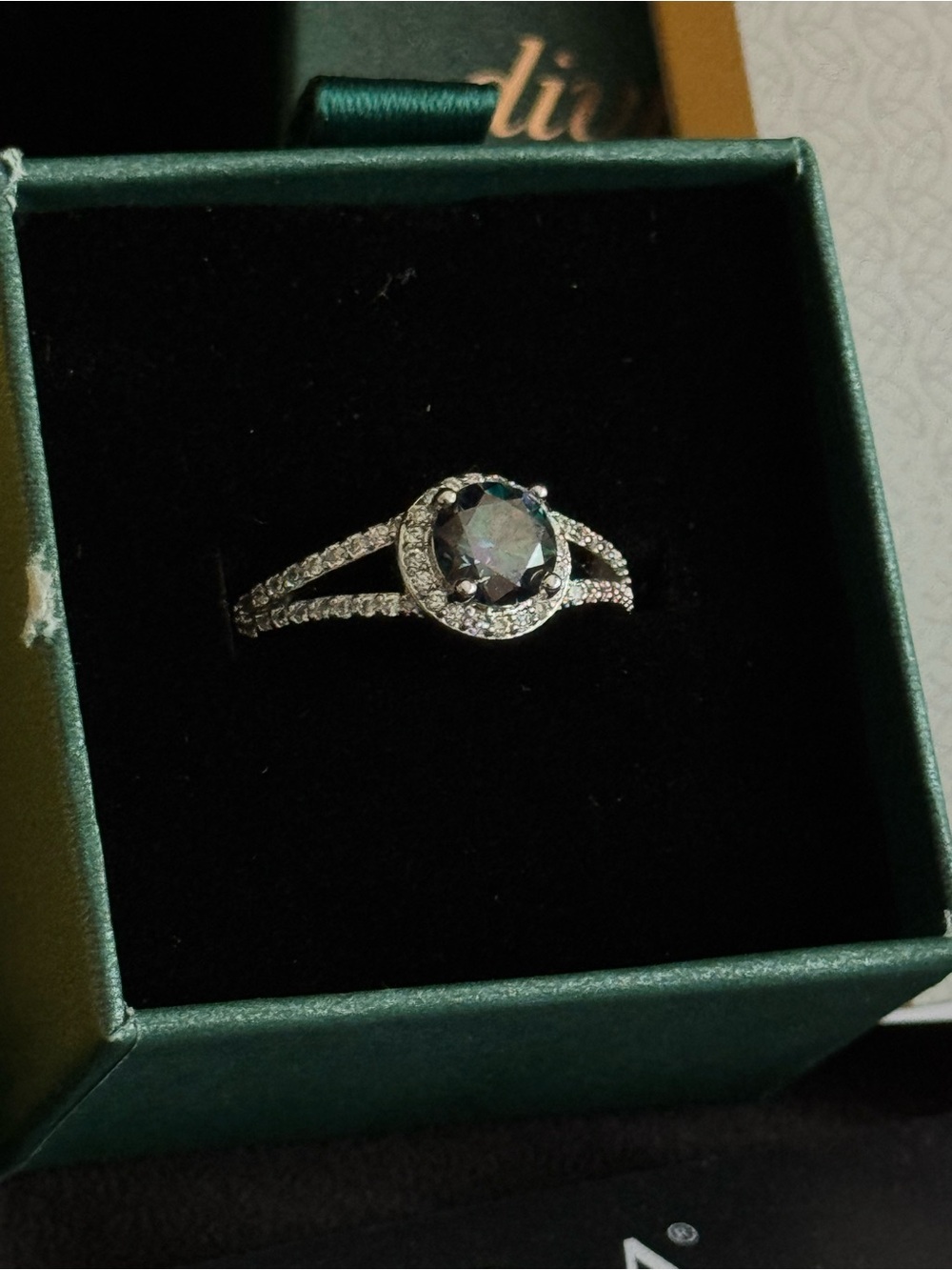 1 CT Midnight Blue Purple Green Moissanite Engagement Ring Size 10 - GRA Certifi - Picture 5 of 7